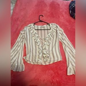 Red and white blouse